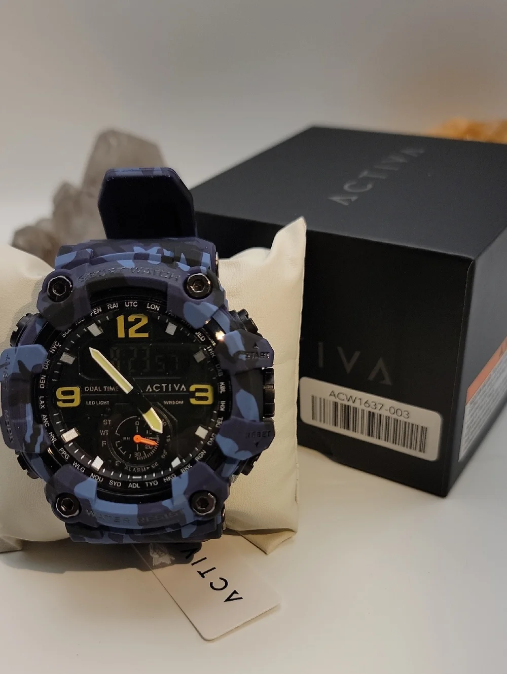 Activa X Invicta BlackOps Digital Men's Watch 56mm. Camouflage Blue ACW1637-003